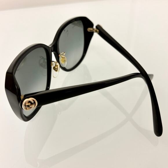 Gucci GG0371SK Black Frame Gray Lens Rectangle Sunglasses Women - Picture 5 of 5